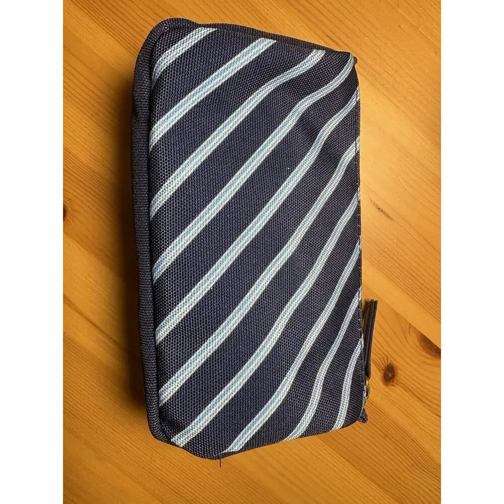 New Brooks Brothers United Airlines Striped Zip Wash/Amenity Bag